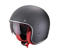 Scorpion Belfast Evo Carbon Casco Jet, negro-rojo, tamaño XL para Hombres