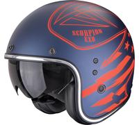 Scorpion Belfast Evo Dawg Casco Abierto, Azul/Rojo, Talla XL (60/61)