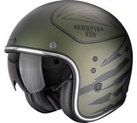 Scorpion Belfast Evo Dawg, casco abierto XS female Mate Verde Oscuro/Negro