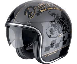 Scorpion Belfast Evo Drive Fast, casco abierto L male Gris/Negro/Oro