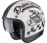 Scorpion Belfast Evo Drive Fast Casco Jet, negro-beige, tamaño L para Hombres
