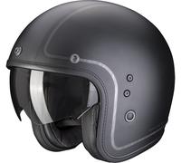 Scorpion Belfast Evo Retrol Casco Jet, negro mate/gris, Talla S (55/56)