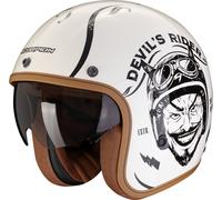Scorpion Belfast Evo Romeo Casco Jet, Blanco/Negro, Talla S (55/56)