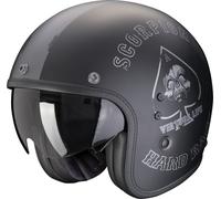 Scorpion Belfast Evo Spade Casco Jet, negro-plata, tamaño 2XL para Hombres