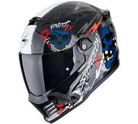 Scorpion Covert FX Skullz Casco, negro-gris-rojo, tamaño L para Hombres