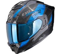 Scorpion Exo-1500 Carbon Air Platted Casco integral, negro-azul, tamaño XL para Hombres