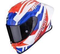 Scorpion EXO-R1 Evo II Air Valere Casco integral, blanco-rojo-azul, tamaño XS para Hombres
