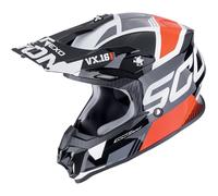 Scorpion VX-16 Evo Air Analog Casco de motocross, negro-blanco-rojo, tamaño S para Hombres