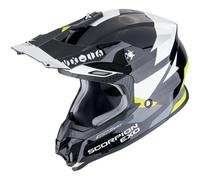 Scorpion VX-16 Evo Air Rod Casco de motocross, negro-blanco-amarillo, tamaño XS para Hombres