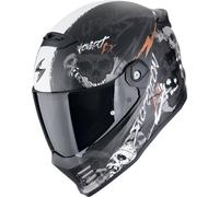 Scorpion Covert FX Skullz Casco, negro-gris-naranja, tamaño XL para Hombres