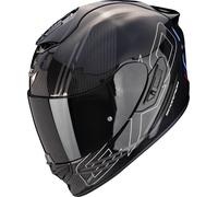 Scorpion Exo-1400 Evo 2 Carbon Air Reika Casco, negro-plata, tamaño L para Hombres