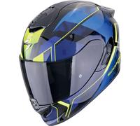 Scorpion EXO-1400 Evo II Air Intensio Casco, negro-azul-amarillo, tamaño XS para Hombres