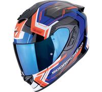 Scorpion EXO-1400 Evo II Air Linart Casco, negro-rojo-azul, tamaño 2XL para Hombres