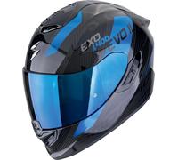 Scorpion EXO-1400 Evo II Carbon Air Platted Casco, negro-azul, tamaño XS para Hombres