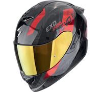 Scorpion EXO-1400 Evo II Carbon Air Platted Casco, negro-rojo, tamaño 2XL para Hombres