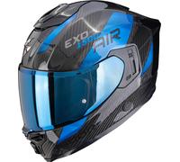 Scorpion Exo-1500 Carbon Air Platted Casco integral, negro-azul, tamaño XS para Hombres