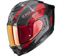 Scorpion Exo-1500 Carbon Air Platted Casco integral, negro-rojo, tamaño 2XL para Hombres