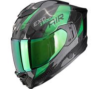 Scorpion Exo-1500 Carbon Air Platted Casco integral, negro-verde, tamaño 2XL para Hombres