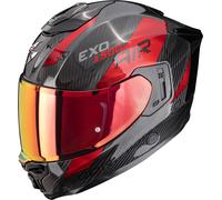 Scorpion Exo-1500 Carbon Air Platted Casco integral, negro-rojo, tamaño 2XL para Hombres