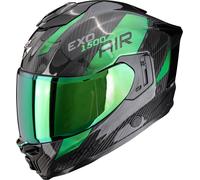 Scorpion Exo-1500 Carbon Air Platted Casco integral, negro-verde, tamaño 2XL para Hombres