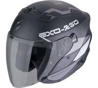 Scorpion Exo-230 Band Casco Jet, negro-plata, tamaño XL para Hombres