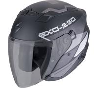 Scorpion Exo-230 Band Casco Jet, negro-plata, tamaño XL para Hombres
