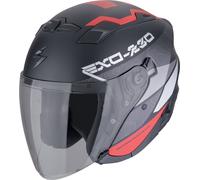 Scorpion Exo-230 Band Casco Jet, negro-rojo, tamaño S para Hombres