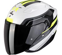 Scorpion EXO-230 Hipe Casco Abierto, negro-blanco-amarillo, tamaño XS 54 55 para Hombres
