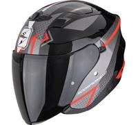 Scorpion EXO-230 Loop Casco Abierto, negro-gris-rojo, tamaño 2XL para Hombres