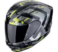 Scorpion EXO-391 Clutter, casco integral XL male Negro/Plata/Amarillo Neón