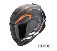 Casco Scorpion Exo-491 Kripta Mate-Negro-naranja-blanco M