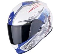 Scorpion EXO-491 Run Casco, blanco-azul, tamaño S para Hombres