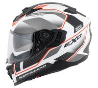 Scorpion EXO-520 AIR Lena blanco mate, plata y rojo CE 22.06 casco integral - Color: BLANCO, Talla: Talla S