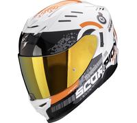 Scorpion Exo-520 Evo Air Titan Casco, blanco-naranja, tamaño XS para Hombres