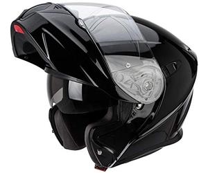 SCORPION EXO-920 Solid Modular Negro Brillante con pantalla Solar interior Talla M