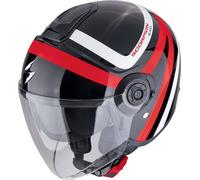 Scorpion EXO-City II Riva Casco a reacción, negro-rojo, tamaño L para Hombres