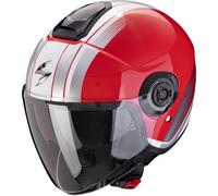 Scorpion Exo-City II Vel Casco Jet, blanco-rojo, tamaño L para Hombres