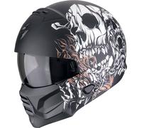 Scorpion EXO Combat II Genesis Casco Jet, negro mate/blanco/naranja, Talla M (57/58)