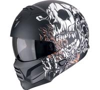 Scorpion Exo-Combat II Genesis negro mate, blanco oro CE 22.06 casco jet - Color: NEGRO, Talla: Talla L