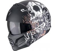 Scorpion Exo-Combat II Genesis negro mate, blanco oro CE 22.06 casco jet - Color: NEGRO, Talla: Talla 2XL