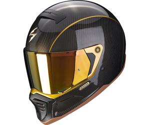 Scorpion EXO-HX1 Carbon SE Solid Gold Casco, negro-oro, tamaño 2XL para Hombres