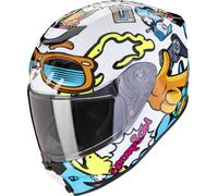 Scorpion Exo-JNR Air Fun Casco para niños, blanco/amarillo/azul, Talla Y/L (52/53)