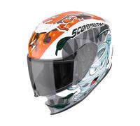 Scorpion EXO-JNR Air The4Elements Casco para Motocicleta (Blanco / Azul /