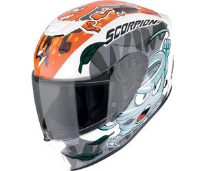 Scorpion EXO JNR Air The4Elements Casco para niños, blanco/azul/naranja, Talla Y/L (52/53)