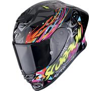 Scorpion EXO R1 Evo II Air Savage Casco, negro-azul-amarillo, tamaño L para Hombres