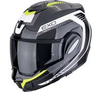 Scorpion EXO-Tech Evo Carbon Cosy, casco modular XS male Negro/Blanco/Amarillo Neón
