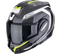 Scorpion Casco modular Exo-Tech Evo Carbon Cosy Negro/Amarillo neón XL