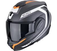 Scorpion EXO-Tech Evo Carbon Cosy, casco modular XS male Mate Negro/Blanco/Naranja