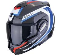 Scorpion Exo-Tech EVO Carbon Cosy negro, azul y rojo casco modular CE 22.06 - Color: AZUL, Talla: Talla XL