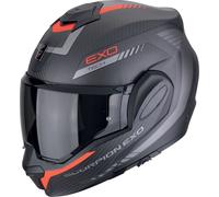Scorpion EXO Tech Evo Carbon Cosy Casco, negro-rojo, tamaño L para Hombres